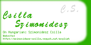 csilla szimonidesz business card